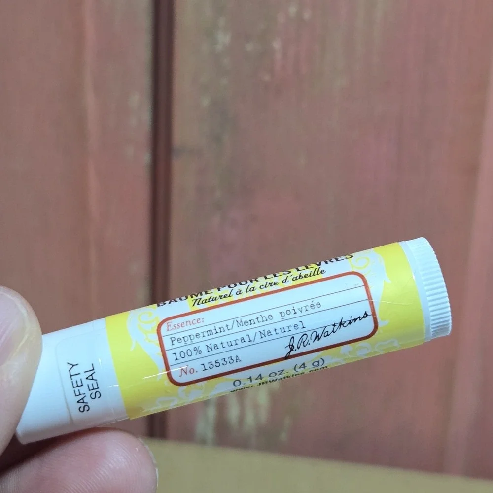 J.R.‎ Watkins Peppermint Lip Balm Natural Beeswax New Sealed Discontinued RARE
